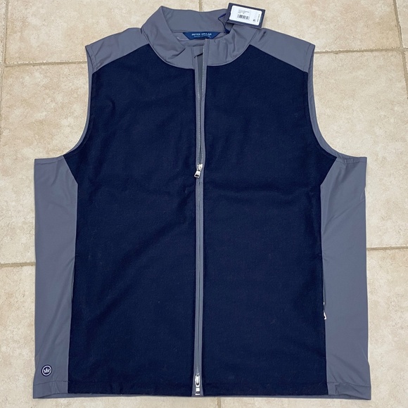 Peter Millar Crown Crafted Cambridge Hybrid Vest Wool Navy Gray Mens Size XL - Picture 3 of 12